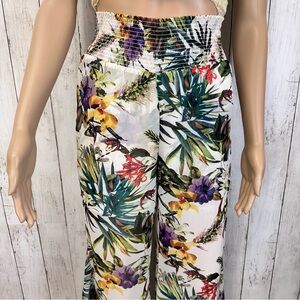 Carmen Marc Valvo flowers flare pants